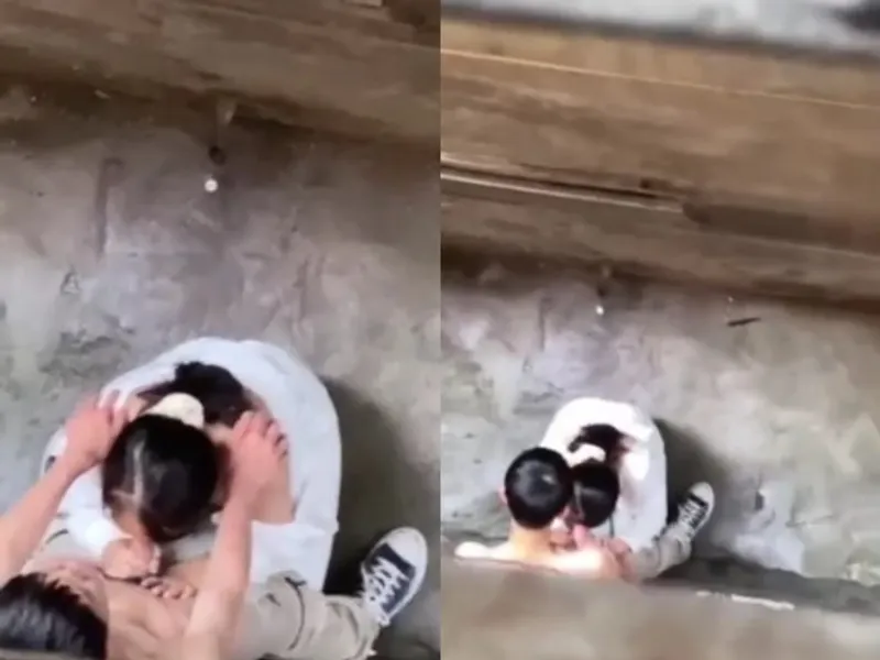 Quay lén em học sinh mút của quý anh yêu ở khe nhà